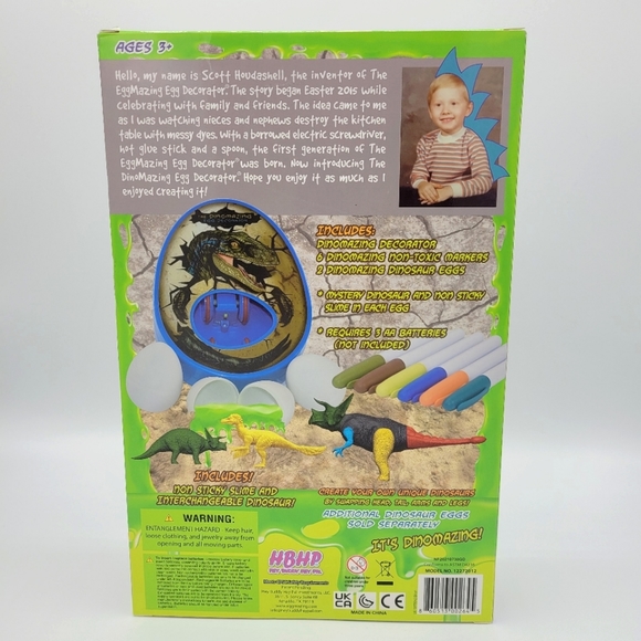 Egg Mazing DinoMazing Egg Decorator w/ Non Toxic Markers Dinosaur Craft Toy - Picture 2 of 16